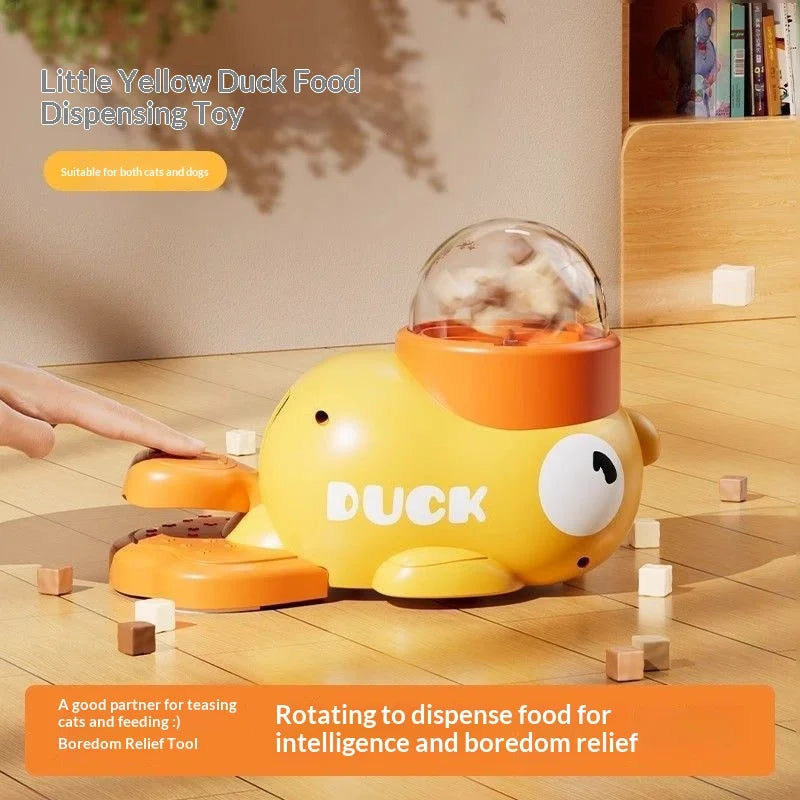 Pet Toys Automatic Feeder Cat Toy Freeze Dried Launcher Dog Chew Toy Duck Dispenser Interactive Pet Snack Dispenser for Cats