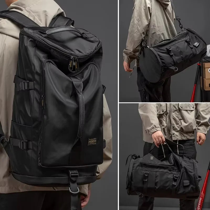 Gym Travel Backpack Black Round Bag for Men Women Casual Outdoor...