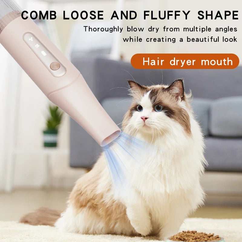 New Pet Hair Dryer Blowing Comb Strong Wind Dog Grooming Brush Cool Air Drying Professional Home Pet Care
