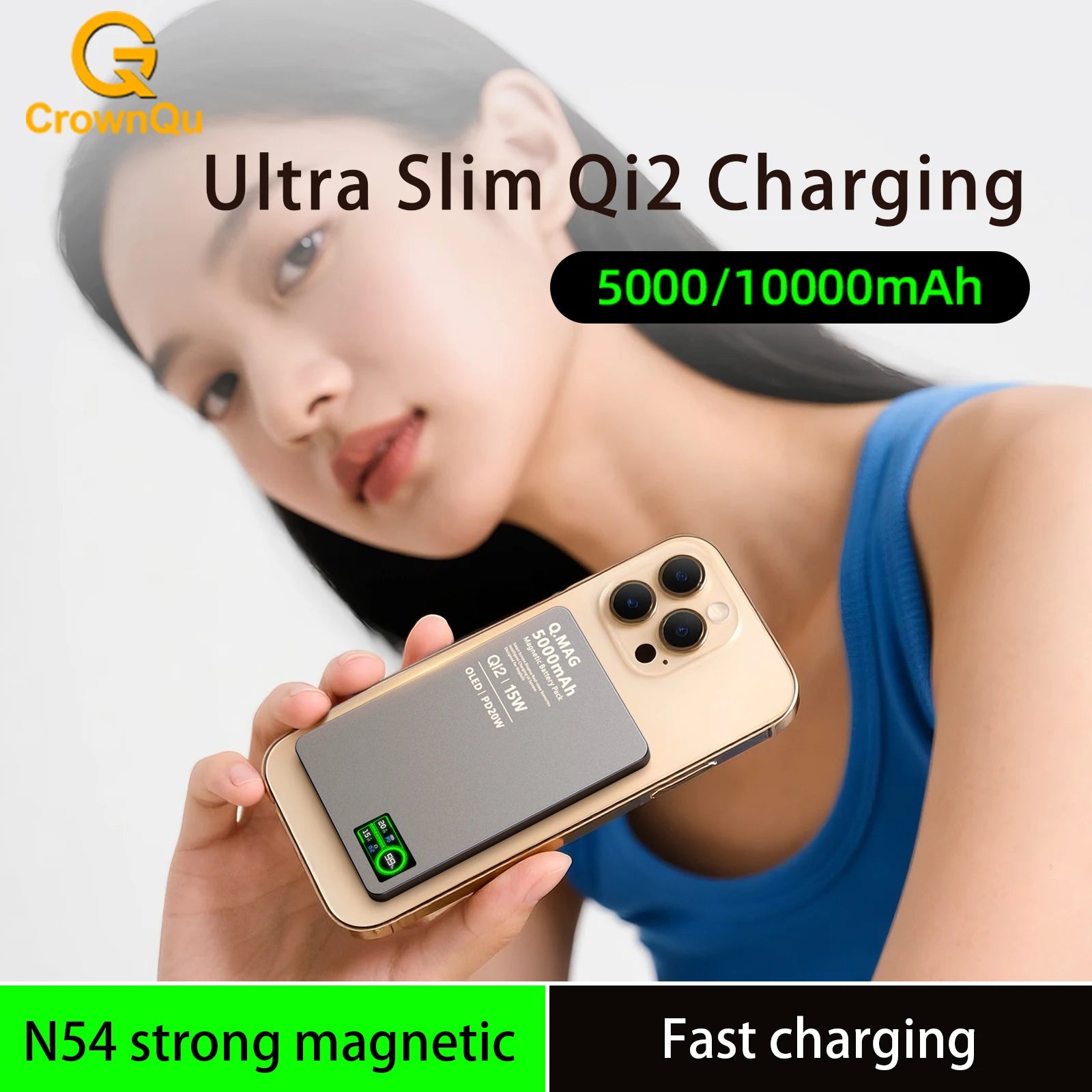 Magnetic Power Bank 10000mAh Wireless Fast Charging Portable