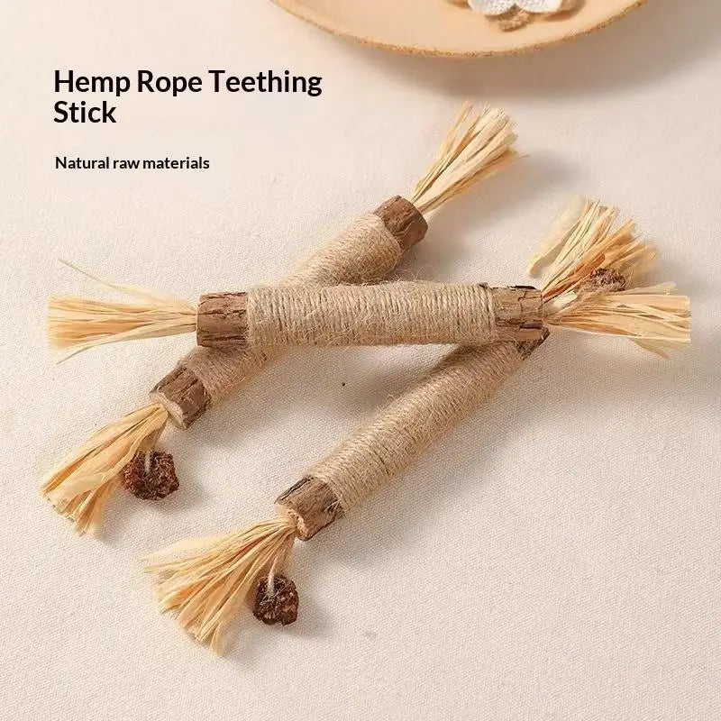 NOVO 1/2 Peças Brinquedos para Gato Feitos de Polygonum Odoratum Nó Cístico de Inseto Corda de Sisal Raffia Brinquedos para Limpeza de Dentes Varas Provocadoras para Gatos