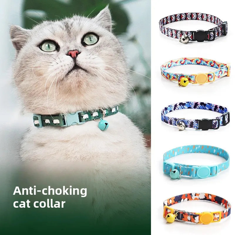 Coleira de gato Gatinho colar trançado Coleira com sino Anti-estrangulamento Conforto Fivela de segurança Decoração para pet