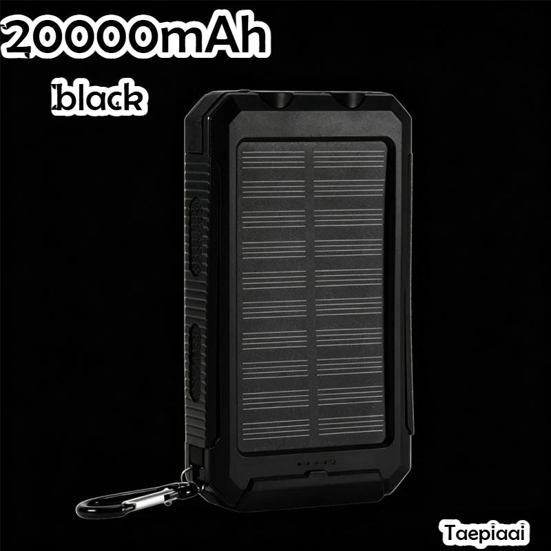Solar Power Bank 20000mAh Portable Charging Strong LED Light