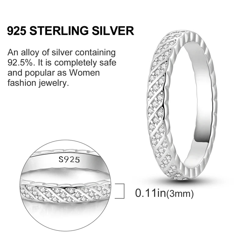 2026 Novas Alianças de Prata 925 Zircônia Brilhante Anéis CZ Anéis Para Mulheres Casamento Original Joias Finas Acessórios Presentes