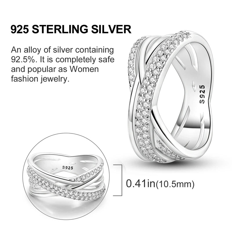 2026 Novas Alianças de Prata 925 Zircônia Brilhante Anéis CZ Anéis Para Mulheres Casamento Original Joias Finas Acessórios Presentes