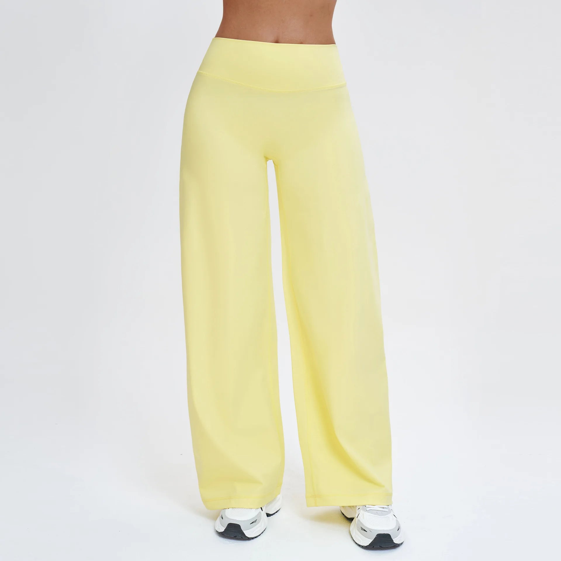 Yoga Pants Women Straight Leg Bottoms Women's Mid-Waist Fitness Pants Gym Leggings Naked Feel Pilates Running Sports Trousers