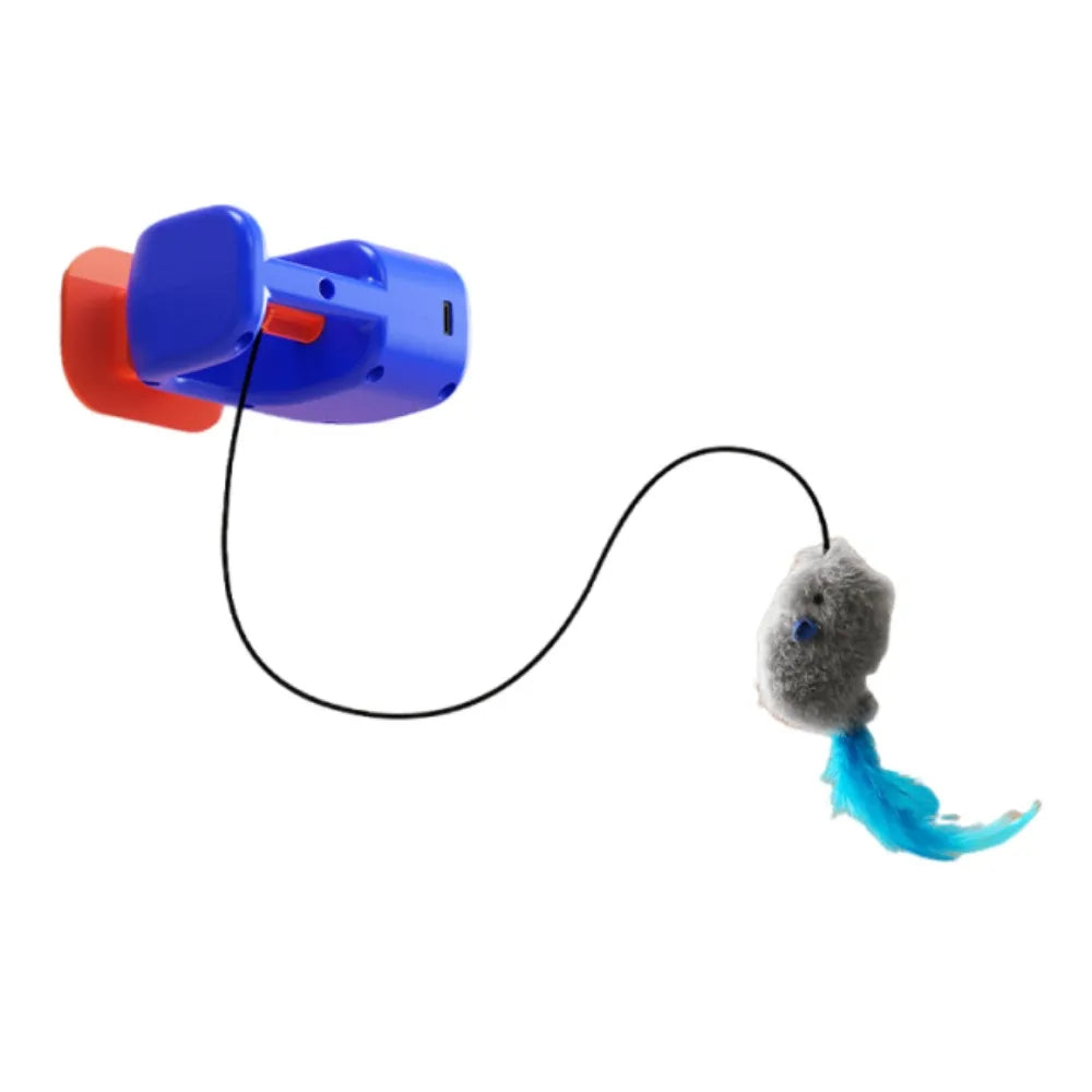 Creative Electric Door Hanging Vocal Funny Self Moving Cat Automatic Lifting Elastic Rope Interactive Cat Yoyo Ball
