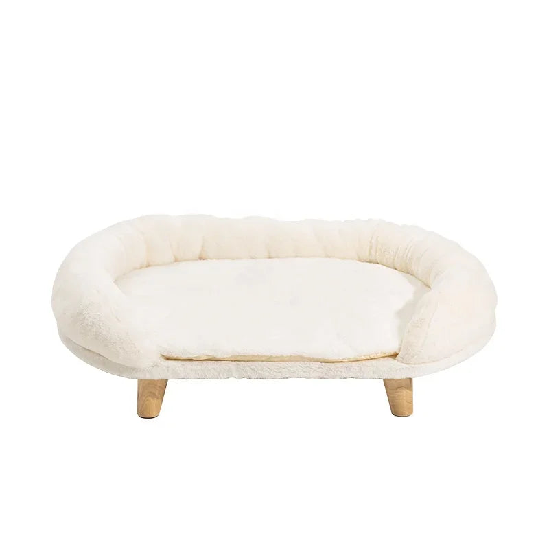 Indoor luxury cat bed raised dog bed soft plush pet sofa couch for m s with anti-slip bottom on clearance