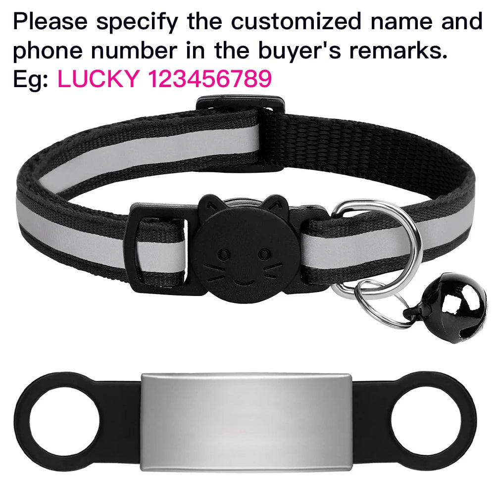 Customized Pet Collar Reflective Cat Collars Free Engraved Puppy...