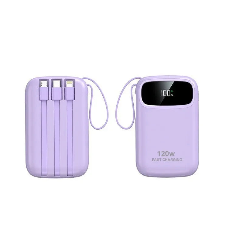 Power Bank 20000mAh 120W Super Fast Charging Large Capacity Cable
