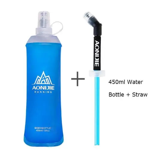 AONIJIE 250ML 600ML Foldable Silicone Soft Flask Water Bottle for Outdoor Sport Traveling Running Kettle Hydration Pack Bag Vest