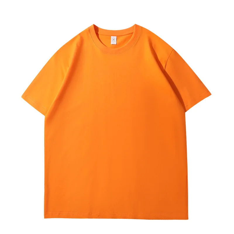 Camiseta de verão feminina algodão 2026 cor sólida solta camiseta casual coreana tops malha regata manga curta gola redonda feminina blusas