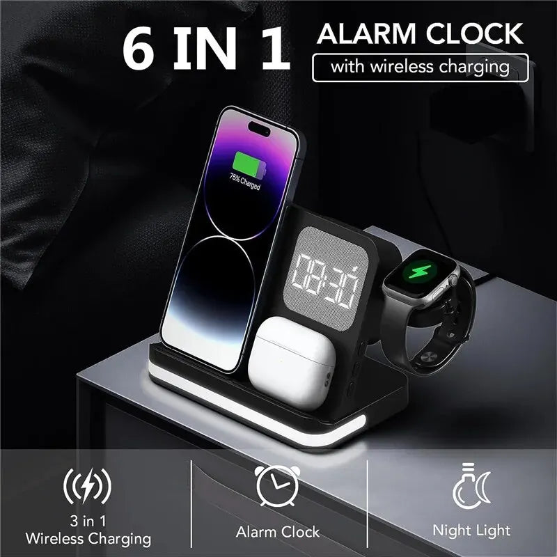 WonderNest Carregador Sem Fio 6 em 1 Suporte iPhone Samsung