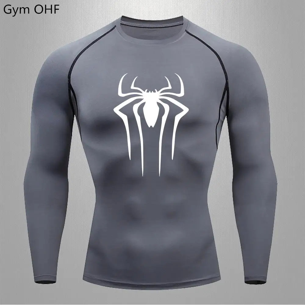 Camiseta Compressão Masculina Spider — Performance e Visual Único