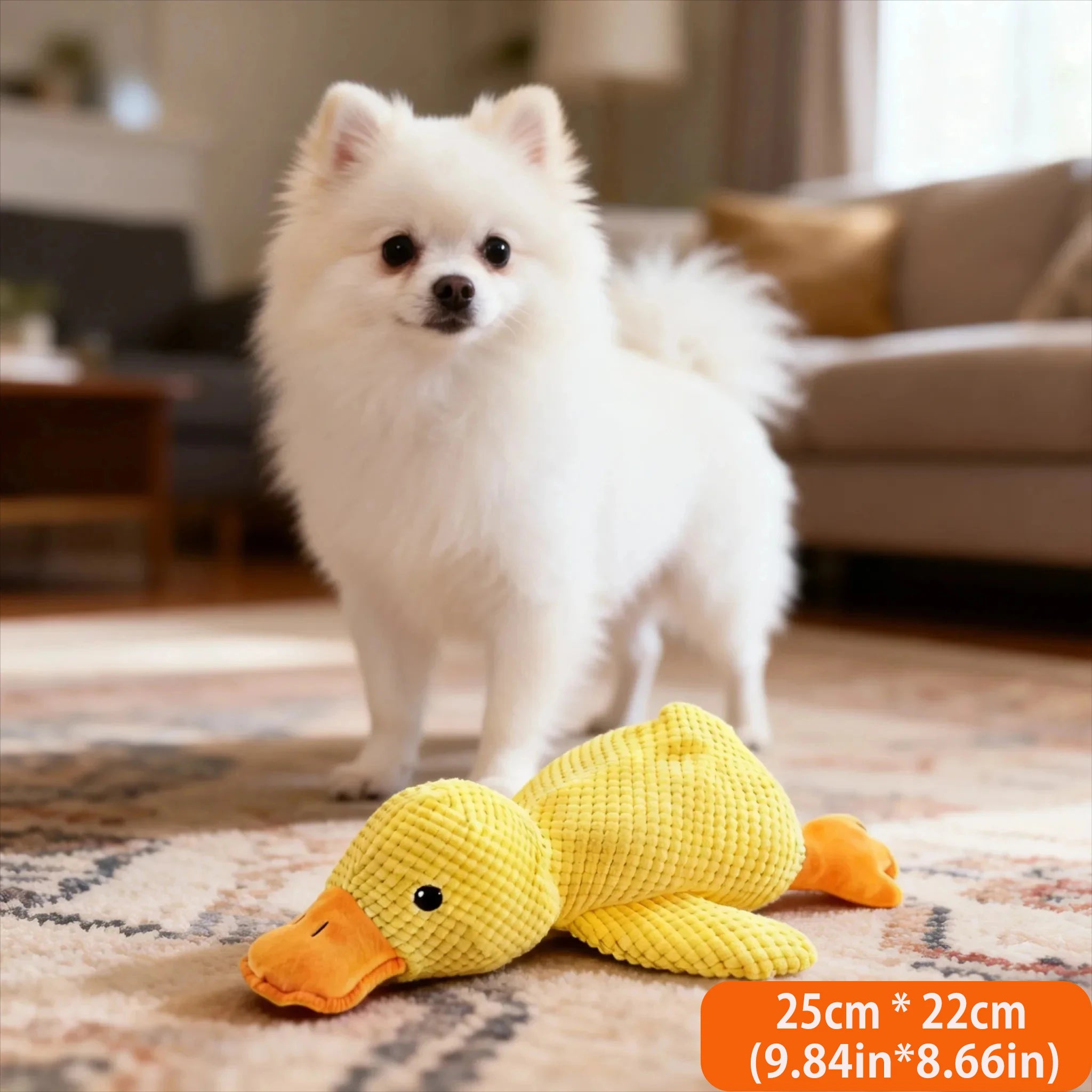 Cachorro dormindo com pato de pelúcia para alívio do tédio filhote de pato de brinquedo interativo de pelúcia para animais de estimação produto para animais de estimação