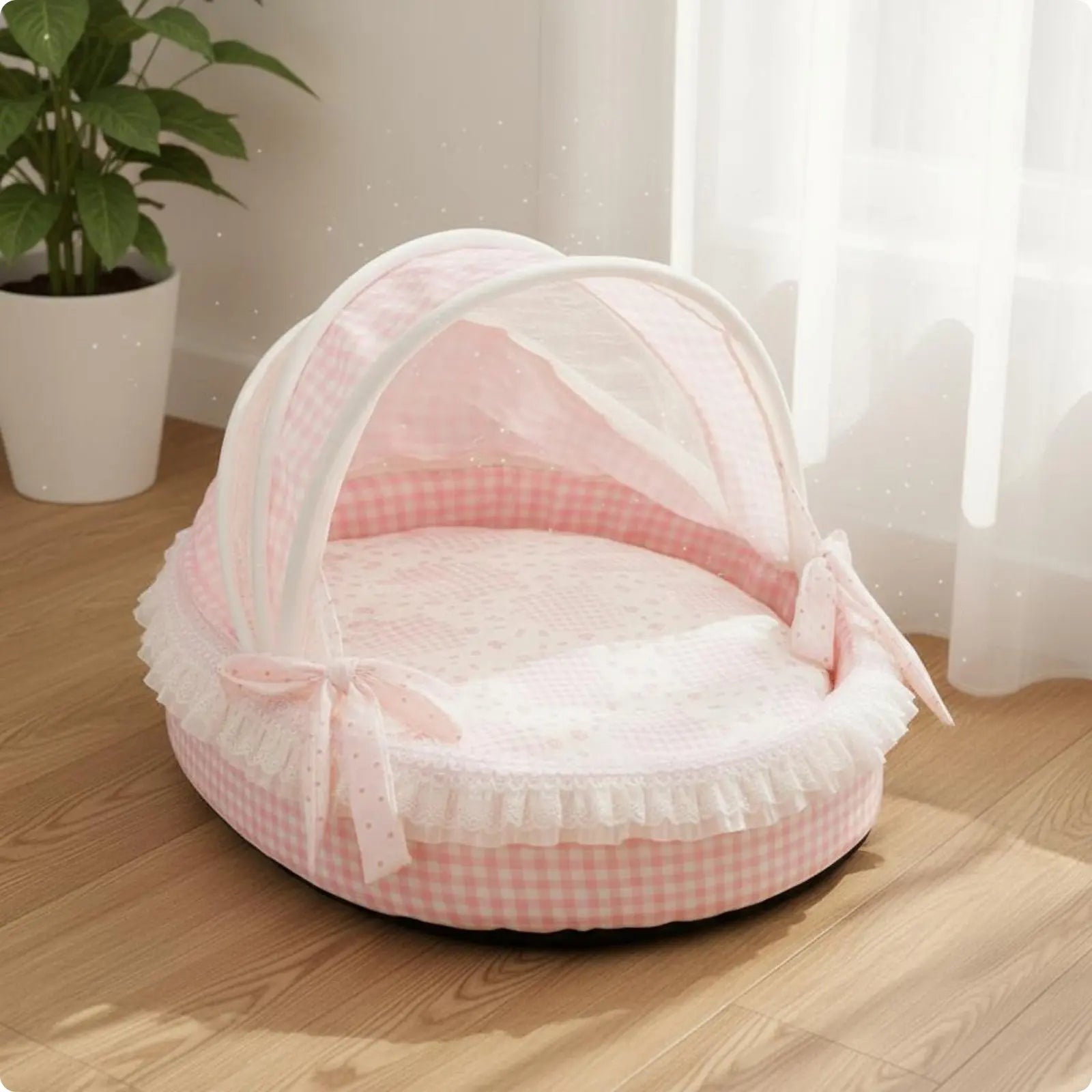 Princess Design Feline Bed Breathable Semi Enclosed Pet Bed Cradle Pet Nest Soft Sturdy Construction for Cats