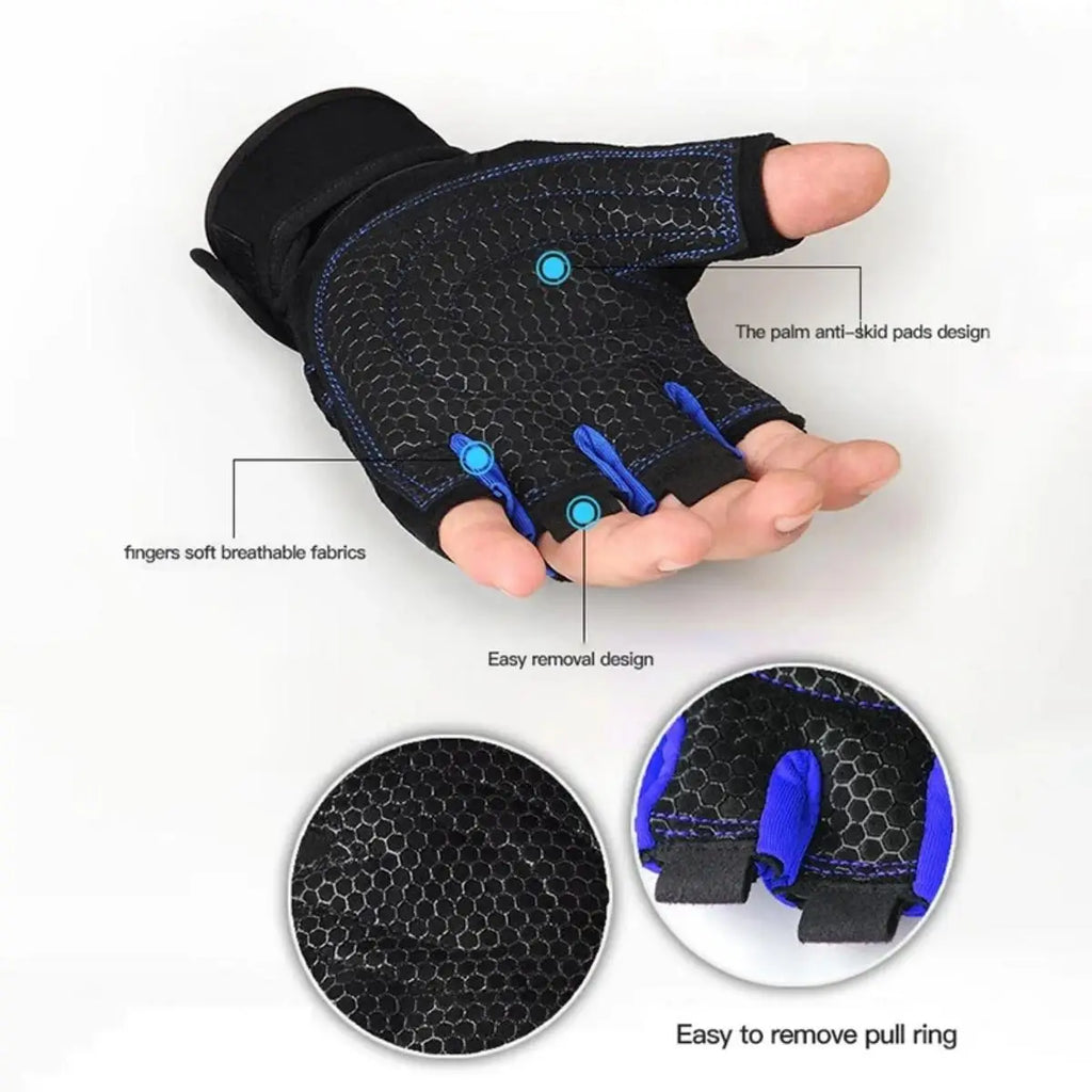 Luvas de Academia Masculinas Femininas Fitness Levantamento de Peso Luvas de Pulso Musculação Treino Esportes Ciclismo Antichoque