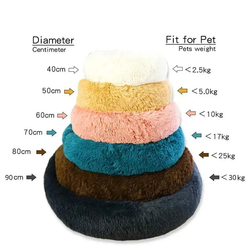 Cama Redonda para Cães, Cama Quente de Inverno para Gatos, Cesto de Pelúcia para Cães, Cama Lavável para Pequenos, Médios e Grandes Cães, Sofá para Gatos