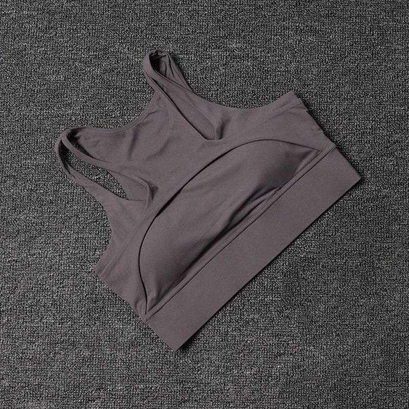 Sutiã Esportivo Vazado Sexy Fitness Academia Feminino Push Up Alto Impacto À Prova de Choque Roupa Íntima Top Curto Nu Mujer Sutiã de Yoga Feminino para Treino