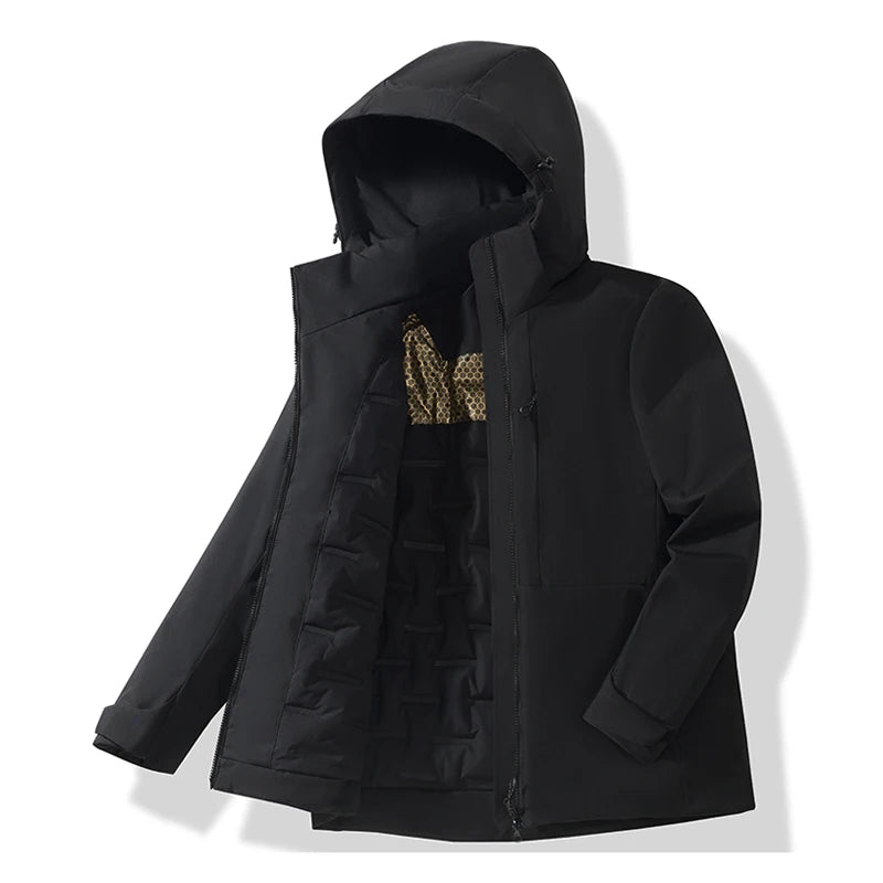 Jnln Jaquetas de Fleece Impermeáveis Unissex Inverno Corta-Vento Térmico Quebra-Vento Masculino Feminino Caminhada Acampamento Esqui Escalada Capa de Chuva