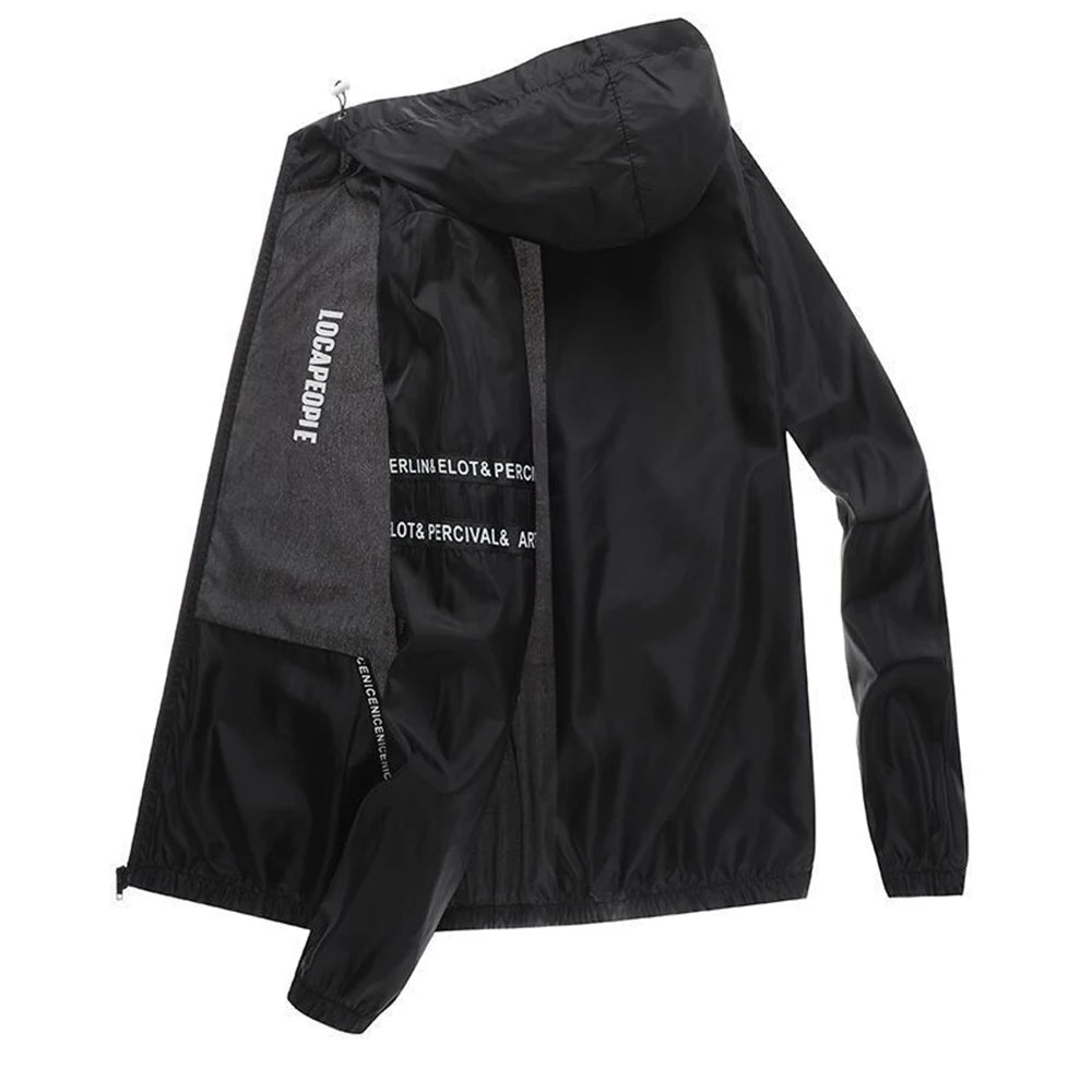 Roupas de Sol Ultrafinas Impermeáveis para Ciclismo de Verão Secagem Rápida Jaqueta Masculina para Corrida Acampamento Respirável Casaco Fino