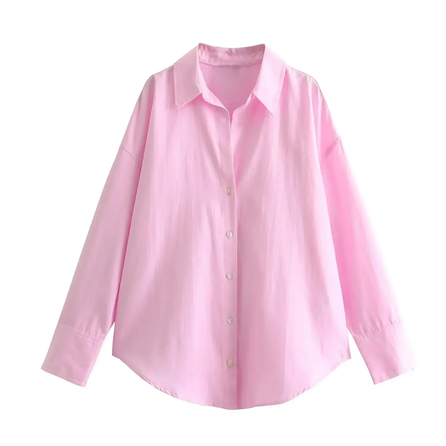 BSAY Moda Feminina Manga Comprida Botão Único Lapela Algodão Oxford Blusa Roupa de Rua Camisa Chique Top Curto Feminino Mujer