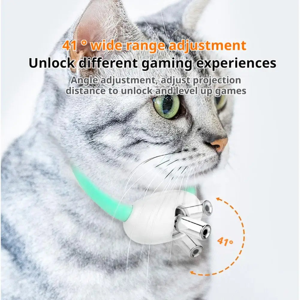 Coleira Inteligente de Brinquedo Laser para Gatos Recarregável Infravermelho Automático Interativo para Aliviar Ansiedade Suprimentos para Animais de Estimação