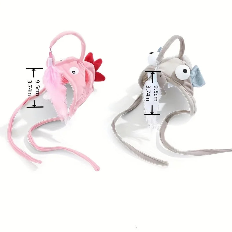 Brinquedo Ajustável Interativo para Gatos - Brinquedo Pet Teaser para Horas de Diversão, Acessório Cosplay para Gatos