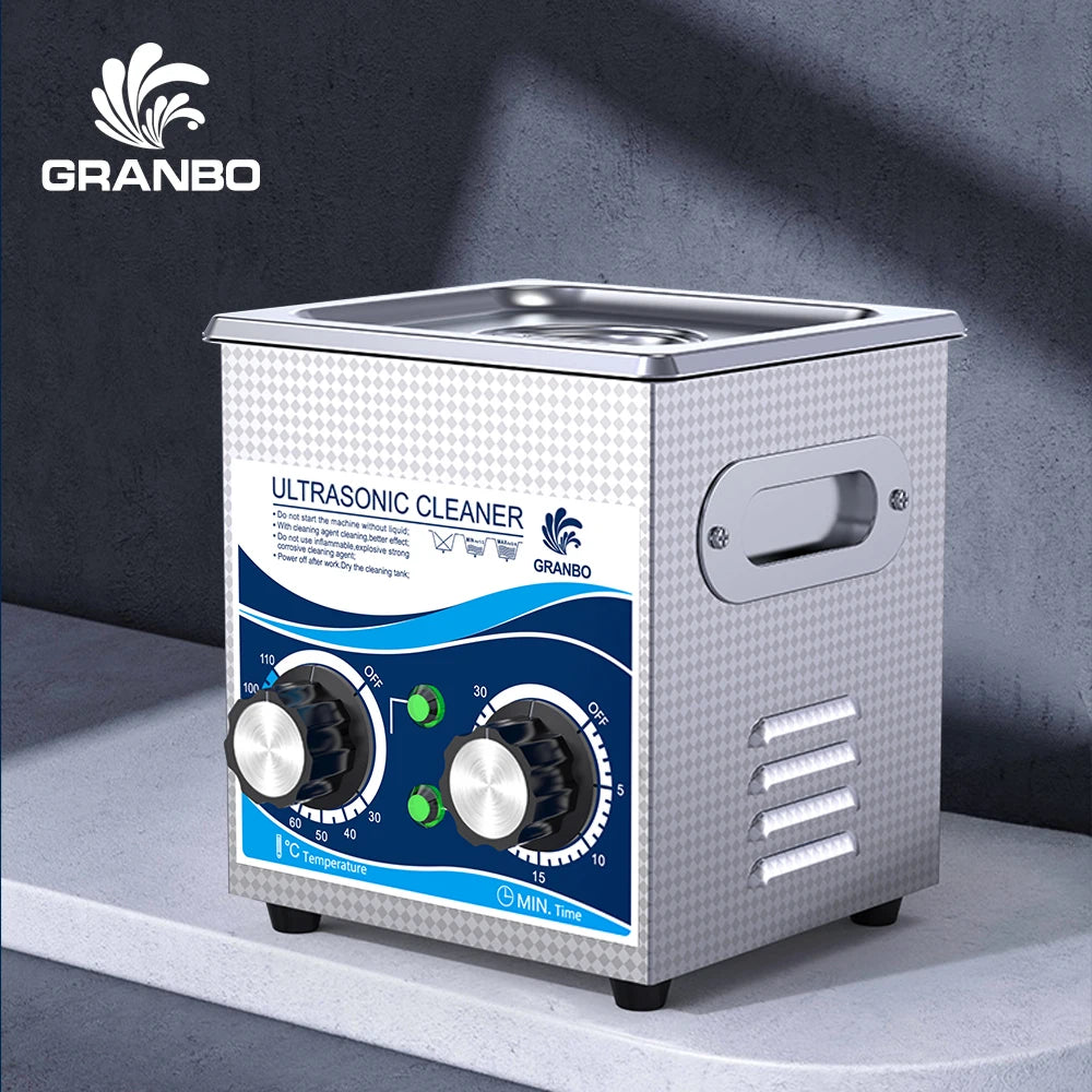 Máquina de Limpeza Ultrassônica Granbosonic 1L 60W/120W Aço Inoxidável Com Aquecedor Temporizador Para Joias Óculos Uso Doméstico