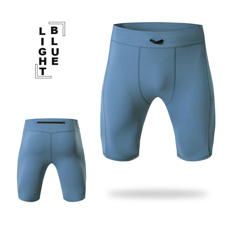 Shorts de Compressão Masculino Secagem Rápida Bodybuilding Tights Shorts Fitness Leggings Elástico Cintura Parte de Baixo Esportiva Calção de Corrida Masculino Academia