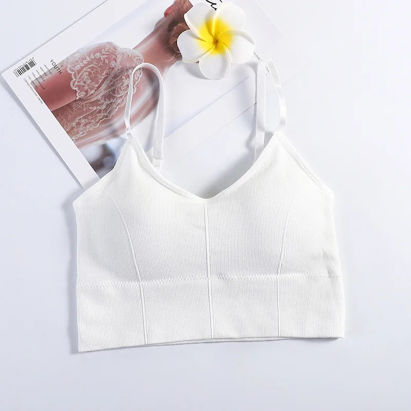 Sutiã Esportivo Sem Costura Feminino Backless Top de Ginástica Feminino Roupa Íntima Feminina Alça de Ombro Ajustável Acolchoada Colete de Yoga Bralette
