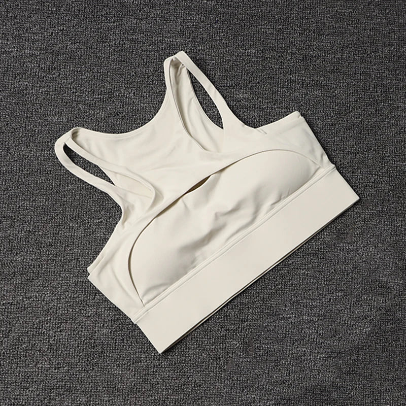 Sutiã Esportivo Vazado Sexy Fitness Academia Feminino Push Up Alto Impacto À Prova de Choque Roupa Íntima Top Curto Nu Mujer Sutiã de Yoga Feminino para Treino