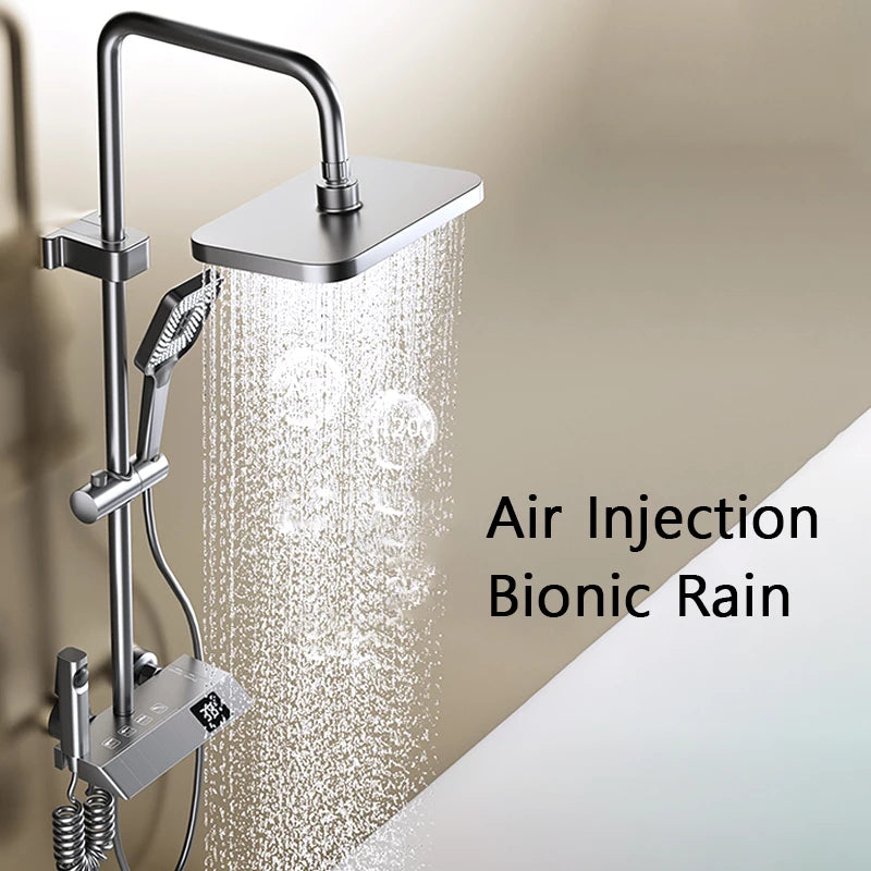 Digital LED Luxury Rain Shower System Full Set