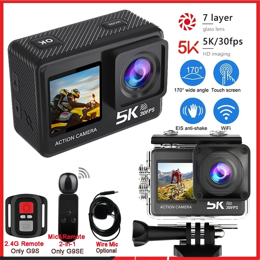 Action Camera 5K - 4K60FPS 50MP - 2.0 Touch EIS