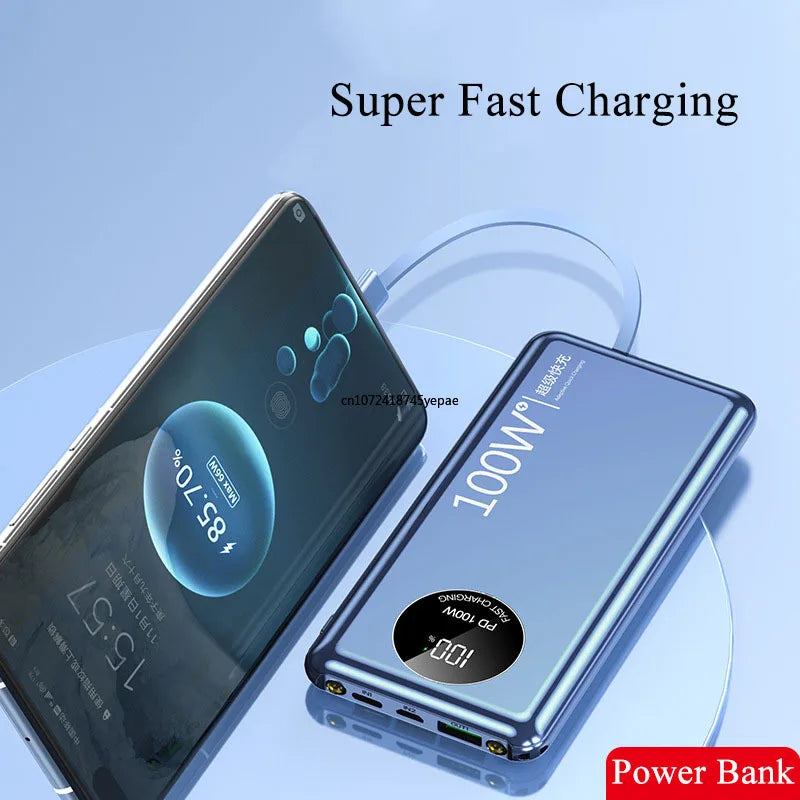 Power Bank 20000mAh 100W Super Fast Charging Portable