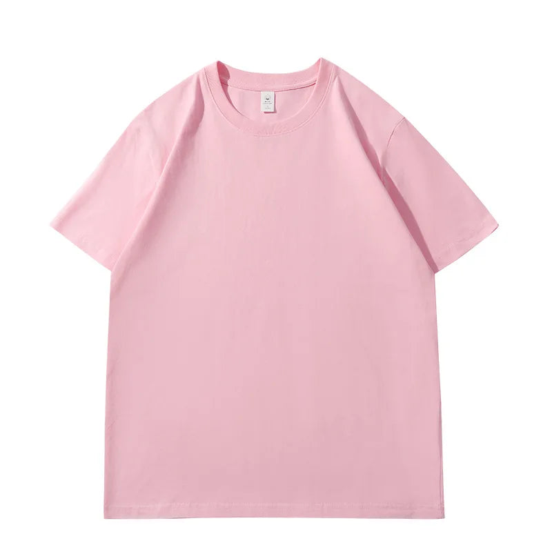 Camiseta de verão feminina algodão 2026 cor sólida solta camiseta casual coreana tops malha regata manga curta gola redonda feminina blusas