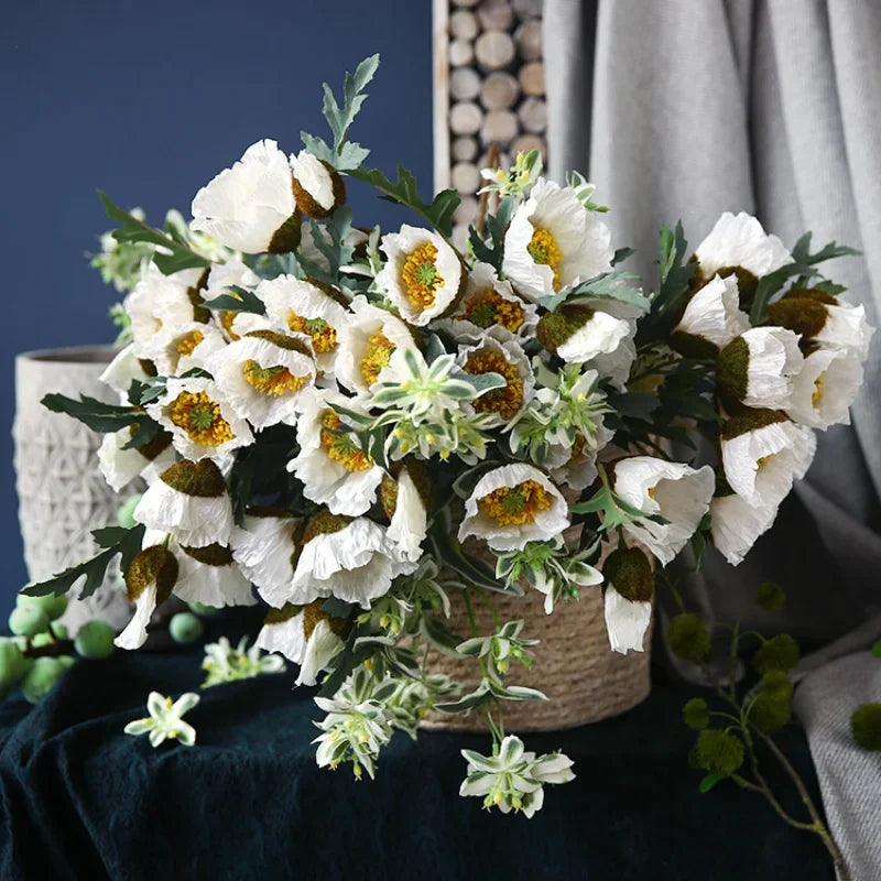 4Head Flor de Papoula Artificial