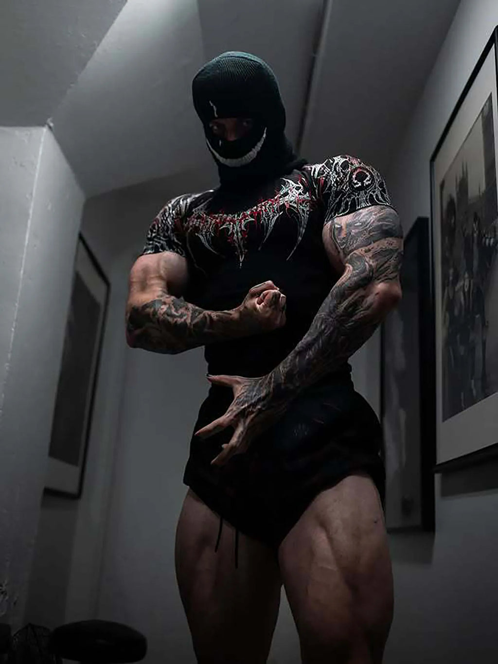 Regata Masculina Gótica Estampada Treino Musculação Secagem Rápida Alta Elasticidade
