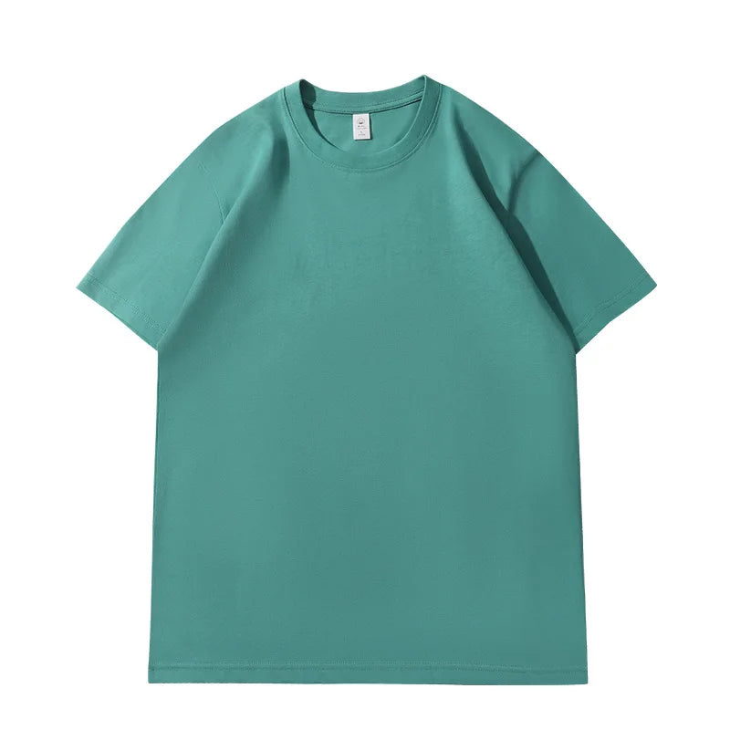 Camiseta de Verão Feminina Algodão 2026 Cor Sólida Solta Camiseta Casual Coreana Tops Malha Camisola Manga Curta Gola O Feminina Top Tees 1 - Preto XXXL