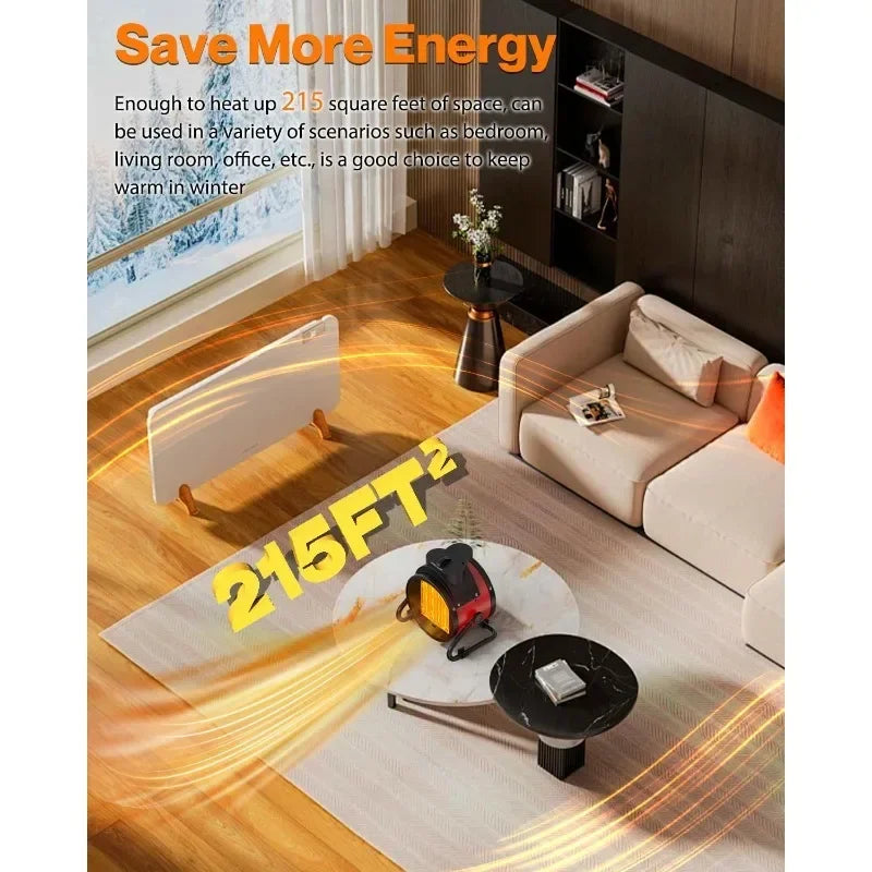 Aquecedor Elétrico 3000W Termostato Aquecimento Rápido 2000W 3 Níveis Ajustáveis Aquecedor de Ambiente Radiador Aquecedor de Cômodo Proteção Contra Superaquecimento Aquecedor Doméstico
