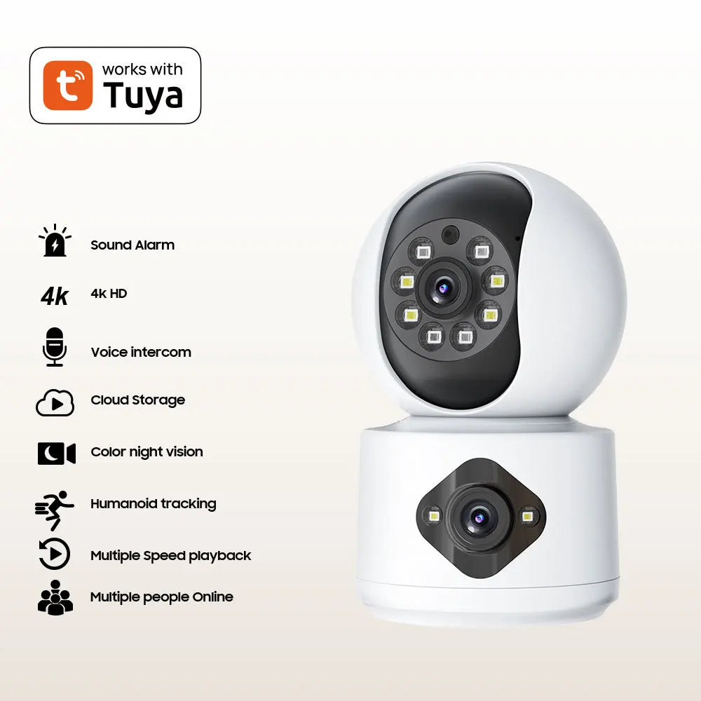 Carecam/Yoosee/O-Kam 4MP Dual - Lens  Full - Color Wireless PTZ  Intercom IP Dome  Camera AI Humanoid Detection CCTV Baby Monitor