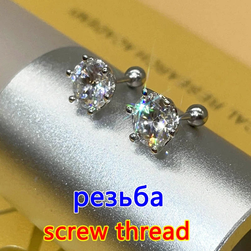 Brincos Moissanite Diamante 0.5-2ct Premium Feminino Original Prata Esterlina 925 Fecho de Rosca Brinco Moissanite Feminino 2026