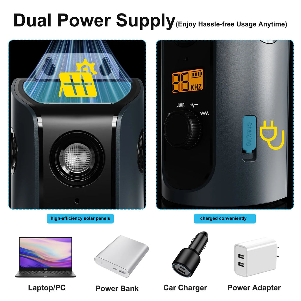 PATPET U13 Dispositivo Anti-Latido Ultrassônico Portátil Recarregável Solar para Cães Adestramento de Cães de Estimação Flash de Alta Frequência para Casa