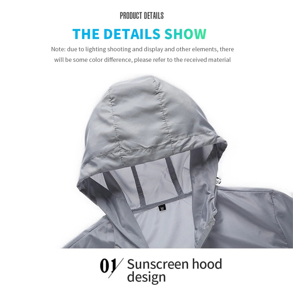 Roupas Ultraleves Impermeáveis com Proteção Solar Jaqueta Bicicleta Masculina de Verão Secagem Rápida Corrida Acampamento Casaco Respirável Jaqueta Fina