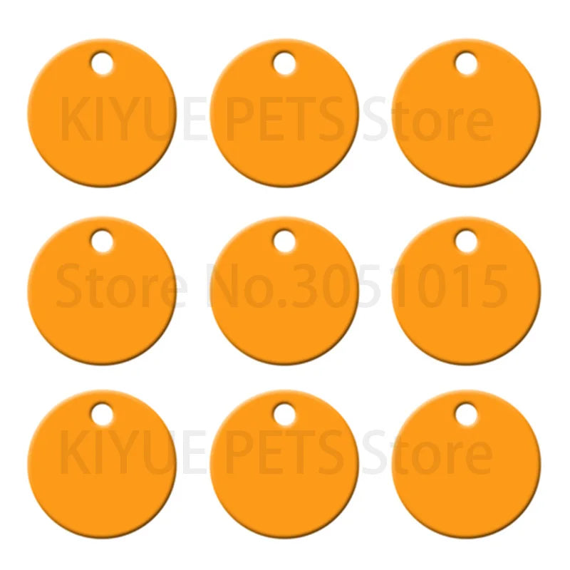 Wholesale 100pcs Round Aluminium Dog ID Tag Custom Cat Dogs Name Pet ID Tags Plate Tags Round For Pets Dog Necklace Pendant