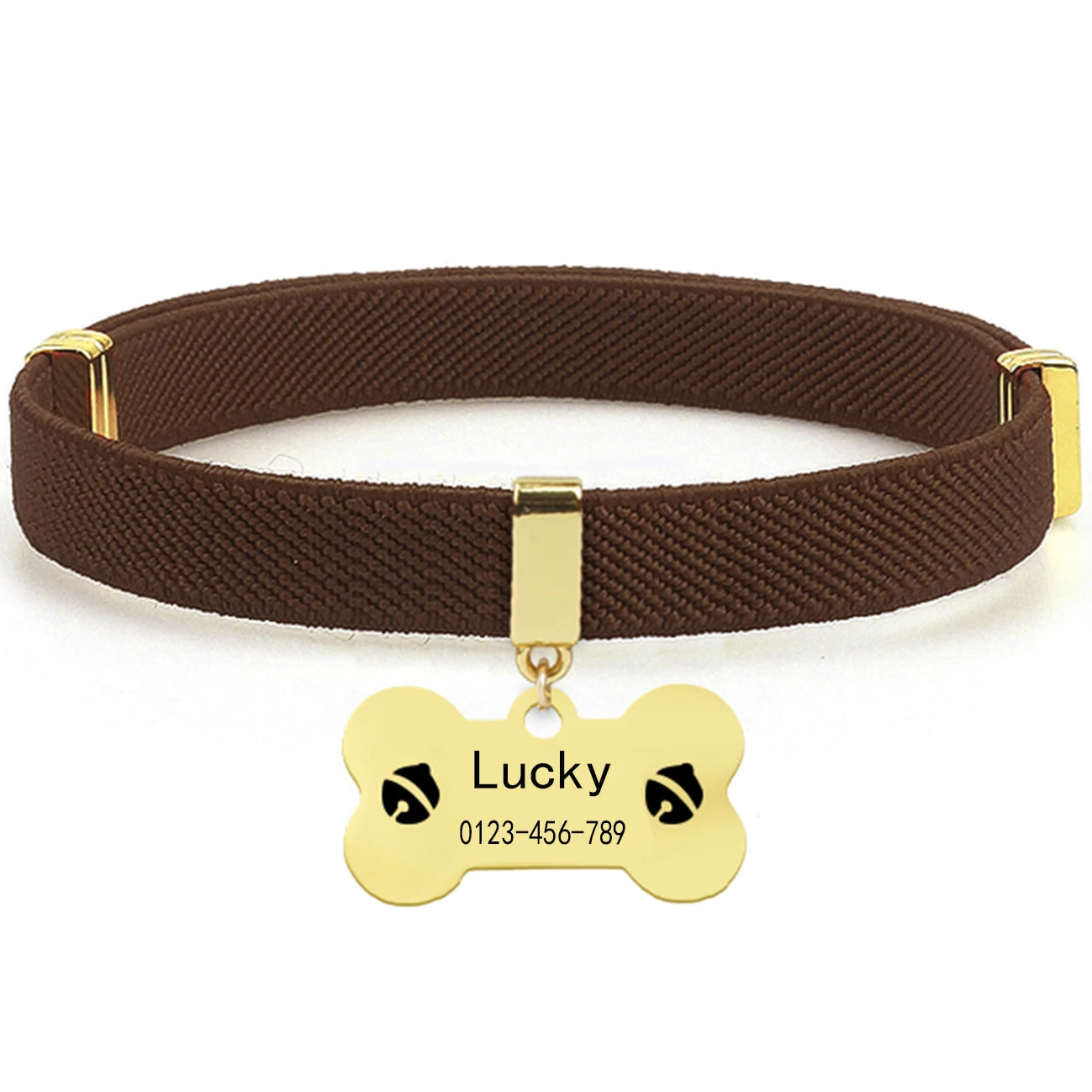 Coleira de Gato Personalizada com Placa de Identificação de Metal com AirTag Destacável para Gatinhos Coleiras Ajustáveis para Gatos, Filhotes e Cães