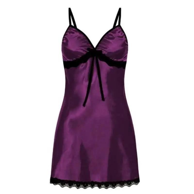 Women's Sleep dresses Lounge Nightgowns Underwear European American New Silk Imitation Lace Bow Strap Sleeping Sleepshirts Dress