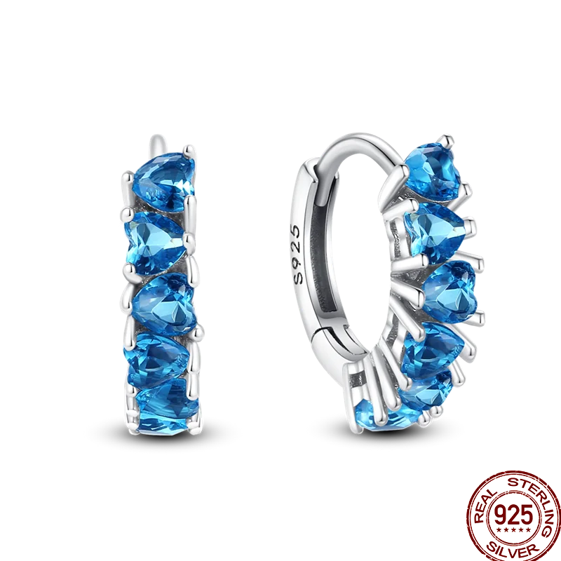 Earrings 925 Sterling Silver Colorful Shiny Zircon Earrings Temperament Charm Luxury Party Jewelry Gift Birthday Anniversary