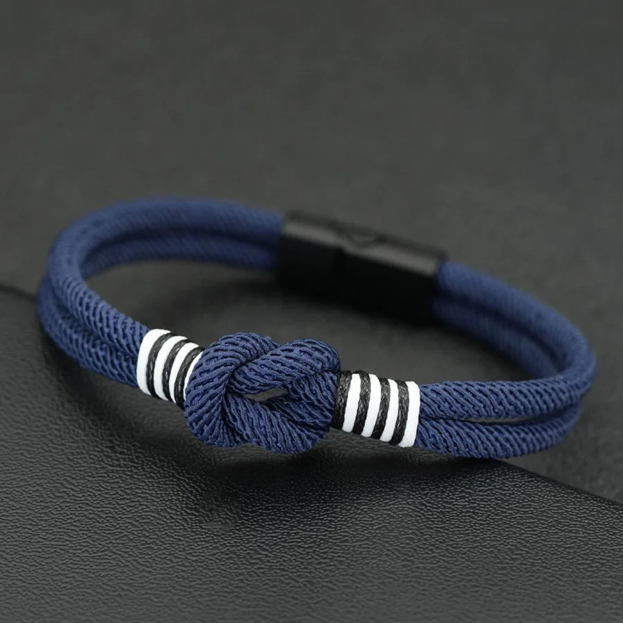 Pulseira de Corda Estilosa Masculina 4 Cores Disponíveis Grau A Cordão 4mm Amuleto Bracelete Fivela Magnética Destacável Acessórios Casuais Masculinos