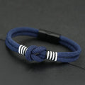 Pulseira de Corda Estilosa Masculina 4 Cores Disponíveis Grau A Cordão 4mm Amuleto Bracelete Fivela Magnética Destacável Acessórios Casuais Masculinos